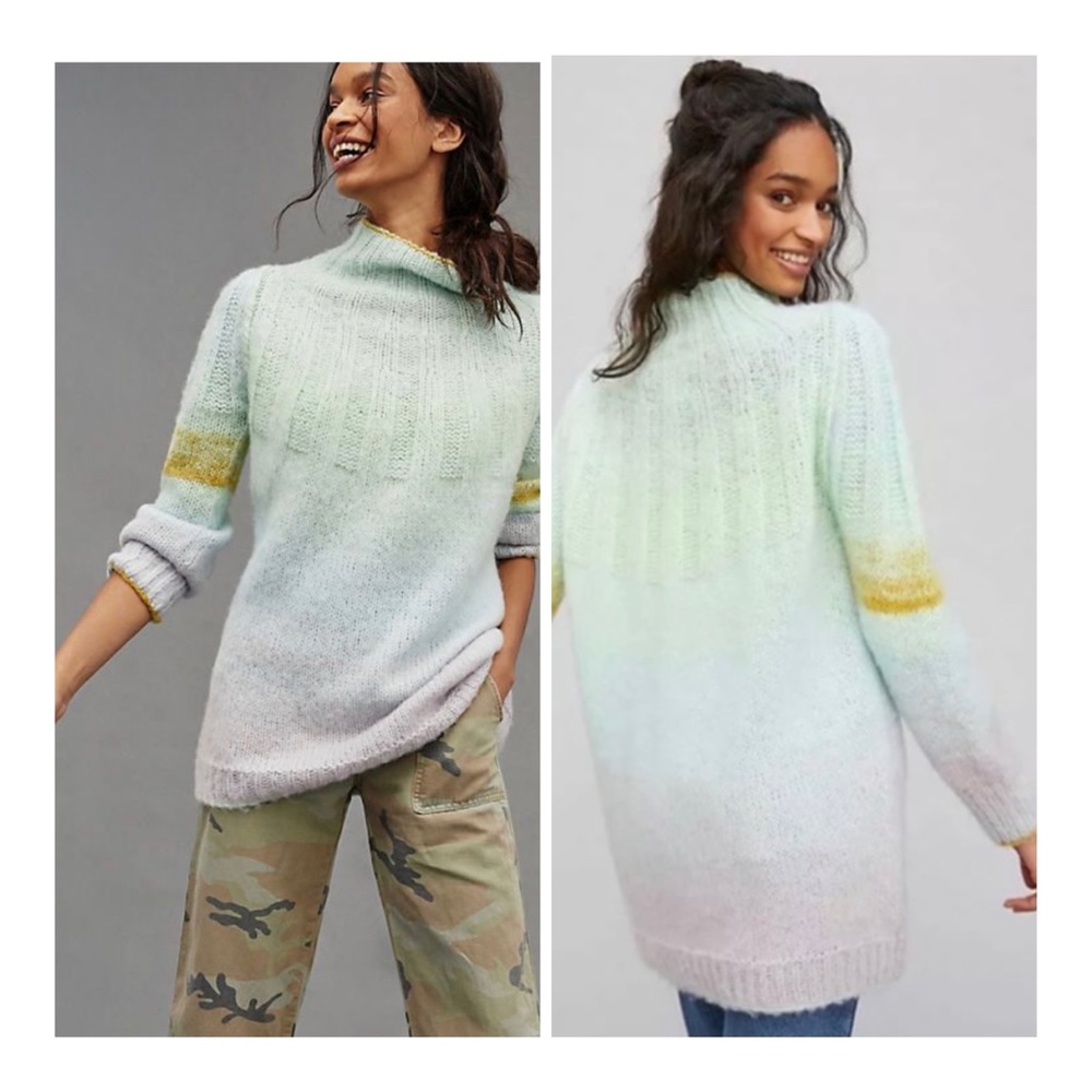 Anthropologie Perri Omber Mint sweater size XS